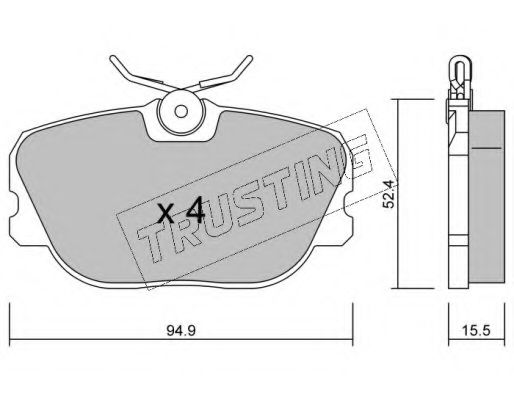 Комплект тормозных колодок, дисковый тормоз TRUSTING 244.0