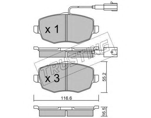 Комплект тормозных колодок, дисковый тормоз TRUSTING 544.1