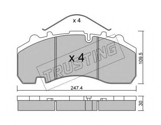 Комплект тормозных колодок, дисковый тормоз TRUSTING 612.0