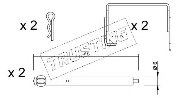 Комплектующие, колодки дискового тормоза TRUSTING KIT.089