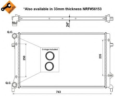 Радиатор, охлаждение двигателя NRF 53405