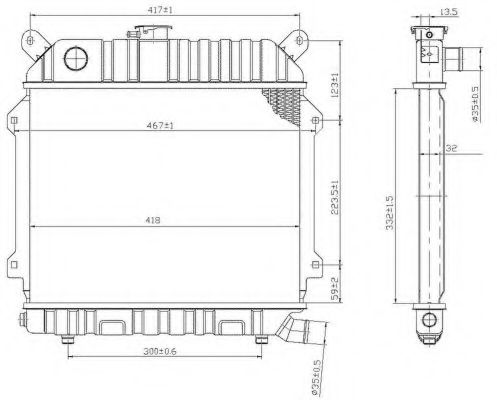 Радиатор, охлаждение двигателя NRF 53951