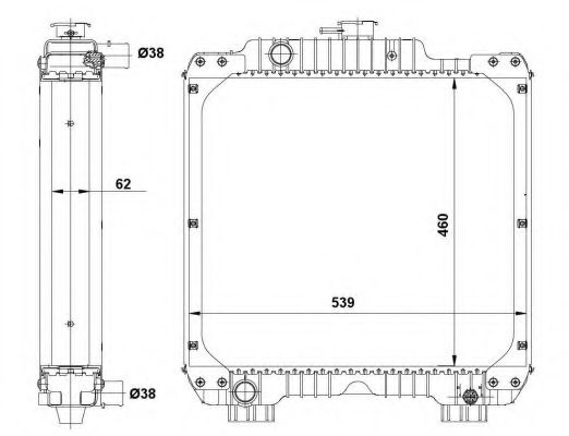 Радиатор, охлаждение двигателя NRF 54089