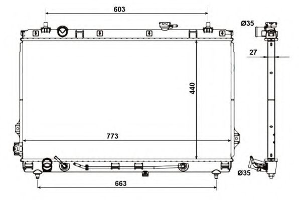 Радиатор, охлаждение двигателя NRF 56056
