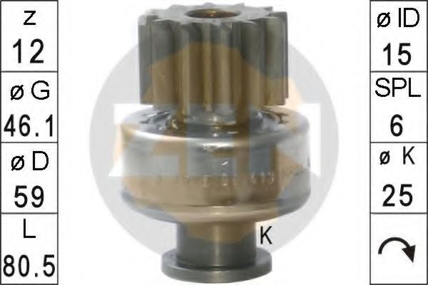 Привод с механизмом свободного хода, стартер ERA 1648