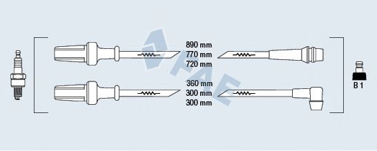 Комплект проводов зажигания FAE 85005