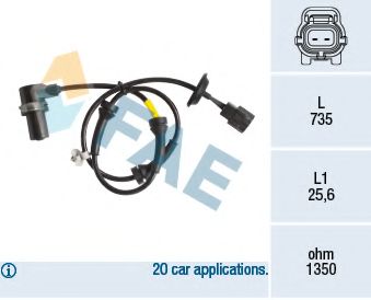 Датчик, частота вращения колеса FAE 78163