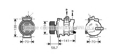 Компрессор, кондиционер AVA QUALITY COOLING AIK287