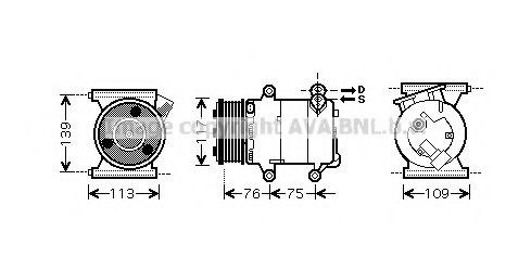 Компрессор, кондиционер AVA QUALITY COOLING AUK185