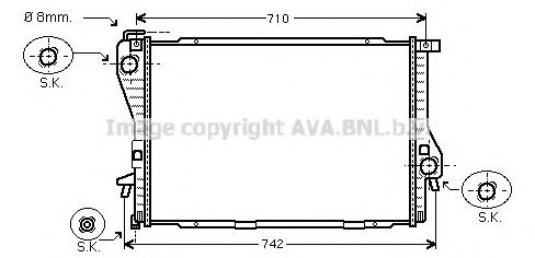 Радиатор, охлаждение двигателя AVA QUALITY COOLING BWA2300