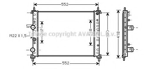 Радиатор, охлаждение двигателя AVA QUALITY COOLING FT2182