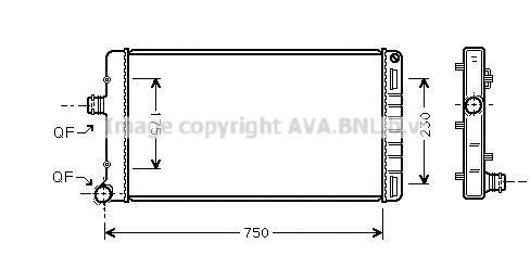 Радиатор, охлаждение двигателя AVA QUALITY COOLING FTA2211