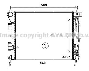 Радиатор, охлаждение двигателя AVA QUALITY COOLING HY2351