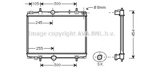 Радиатор, охлаждение двигателя AVA QUALITY COOLING PE2198