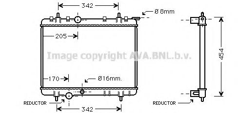 Радиатор, охлаждение двигателя AVA QUALITY COOLING PE2219