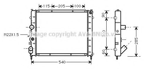 Радиатор, охлаждение двигателя AVA QUALITY COOLING RT2174