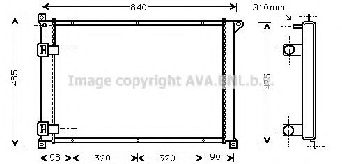 Радиатор, охлаждение двигателя AVA QUALITY COOLING RT2257