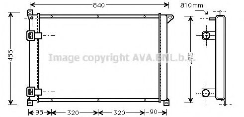 Радиатор, охлаждение двигателя AVA QUALITY COOLING RT2265