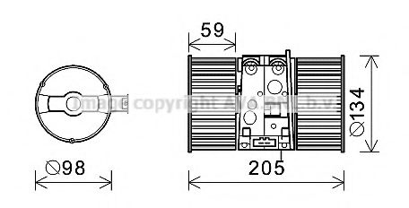 Электродвигатель, вентиляция салона AVA QUALITY COOLING RT8586