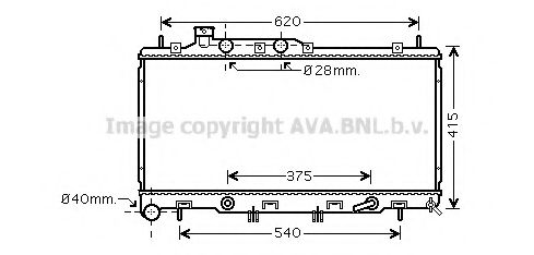 Радиатор, охлаждение двигателя AVA QUALITY COOLING SU2106