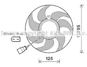 Вентилятор, охлаждение двигателя AVA QUALITY COOLING VW7535