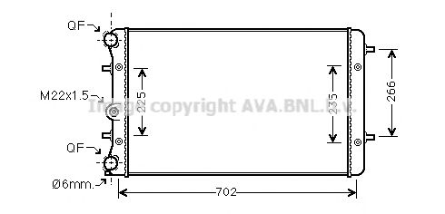 Радиатор, охлаждение двигателя AVA QUALITY COOLING VWA2174