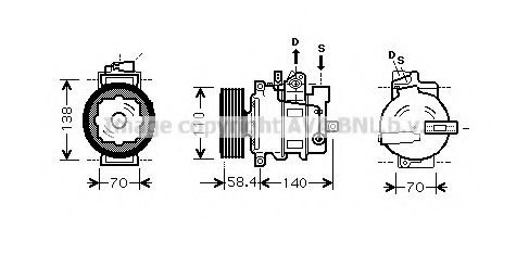 Компрессор, кондиционер AVA QUALITY COOLING VWAK265