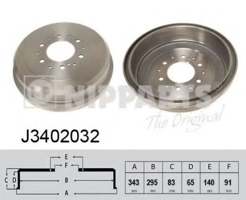 Тормозной барабан NIPPARTS J3402032