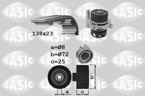 Водяной насос + комплект зубчатого ремня SASIC 3906091