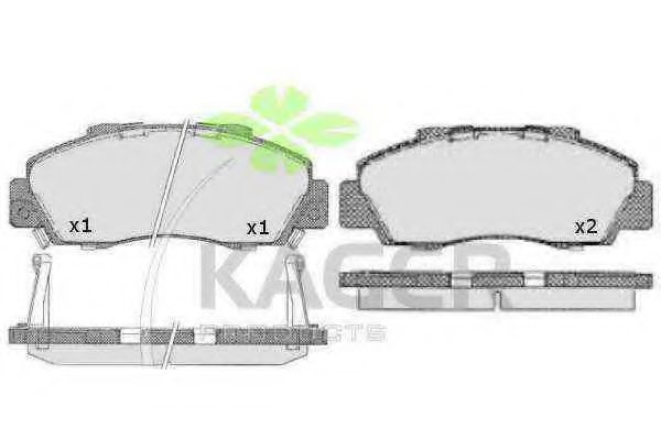 Комплект тормозных колодок, дисковый тормоз KAGER 35-0491