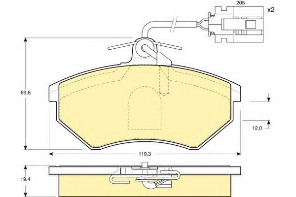 Комплект тормозных колодок, дисковый тормоз GIRLING 6110571