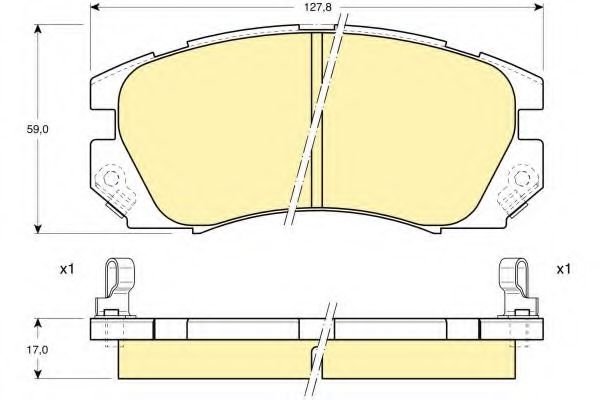 Комплект тормозных колодок, дисковый тормоз GIRLING 6111799