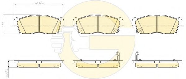 Комплект тормозных колодок, дисковый тормоз GIRLING 6119409