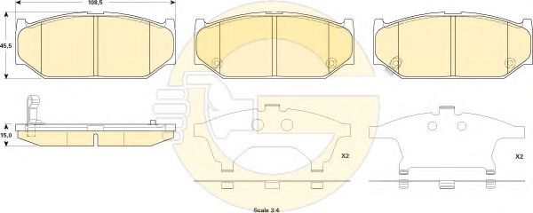 Комплект тормозных колодок, дисковый тормоз GIRLING 6135229