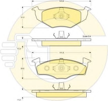 Комплект тормозов, дисковый тормозной механизм GIRLING 6410822