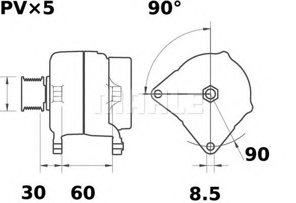 Генератор MAHLE ORIGINAL MG 602