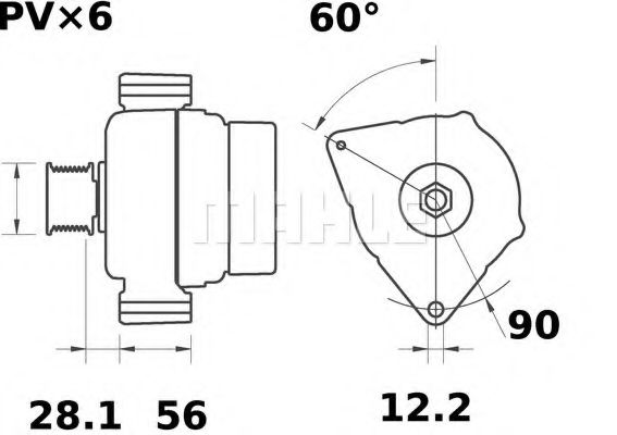 Генератор MAHLE ORIGINAL MG 346