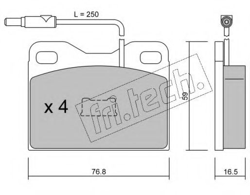 Комплект тормозных колодок, дисковый тормоз fri.tech. 017.3
