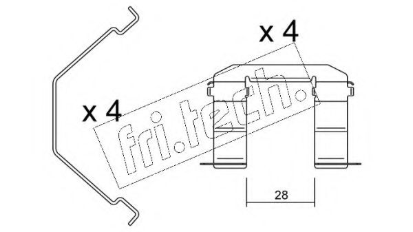 Комплектующие, колодки дискового тормоза fri.tech. KIT.060