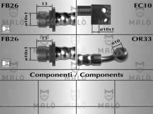 Тормозной шланг MALÒ 80974