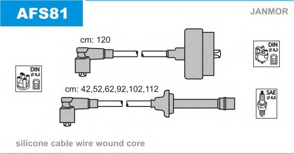 Комплект проводов зажигания JANMOR AFS81