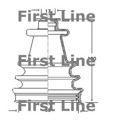 Пыльник, приводной вал FIRST LINE FCB2014