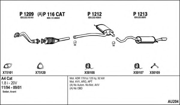 Система выпуска ОГ FENNO AU204