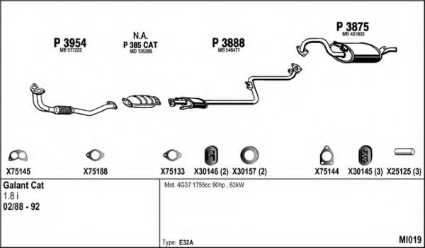 Система выпуска ОГ FENNO MI019