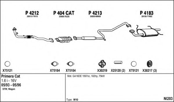Система выпуска ОГ FENNO NI203