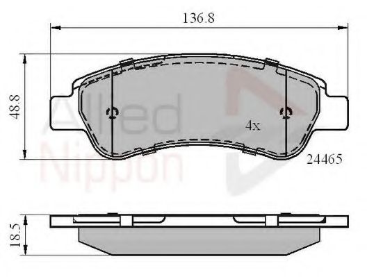 Комплект тормозных колодок, дисковый тормоз COMLINE ADB01604