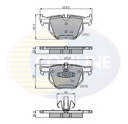 Комплект тормозных колодок, дисковый тормоз COMLINE CBP01671