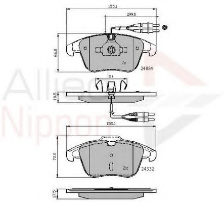 Комплект тормозных колодок, дисковый тормоз COMLINE ADB22002