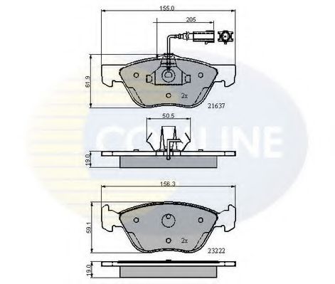 Комплект тормозных колодок, дисковый тормоз COMLINE CBP11772