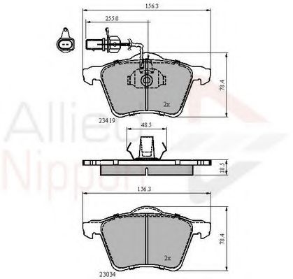 Комплект тормозных колодок, дисковый тормоз COMLINE ADB1885